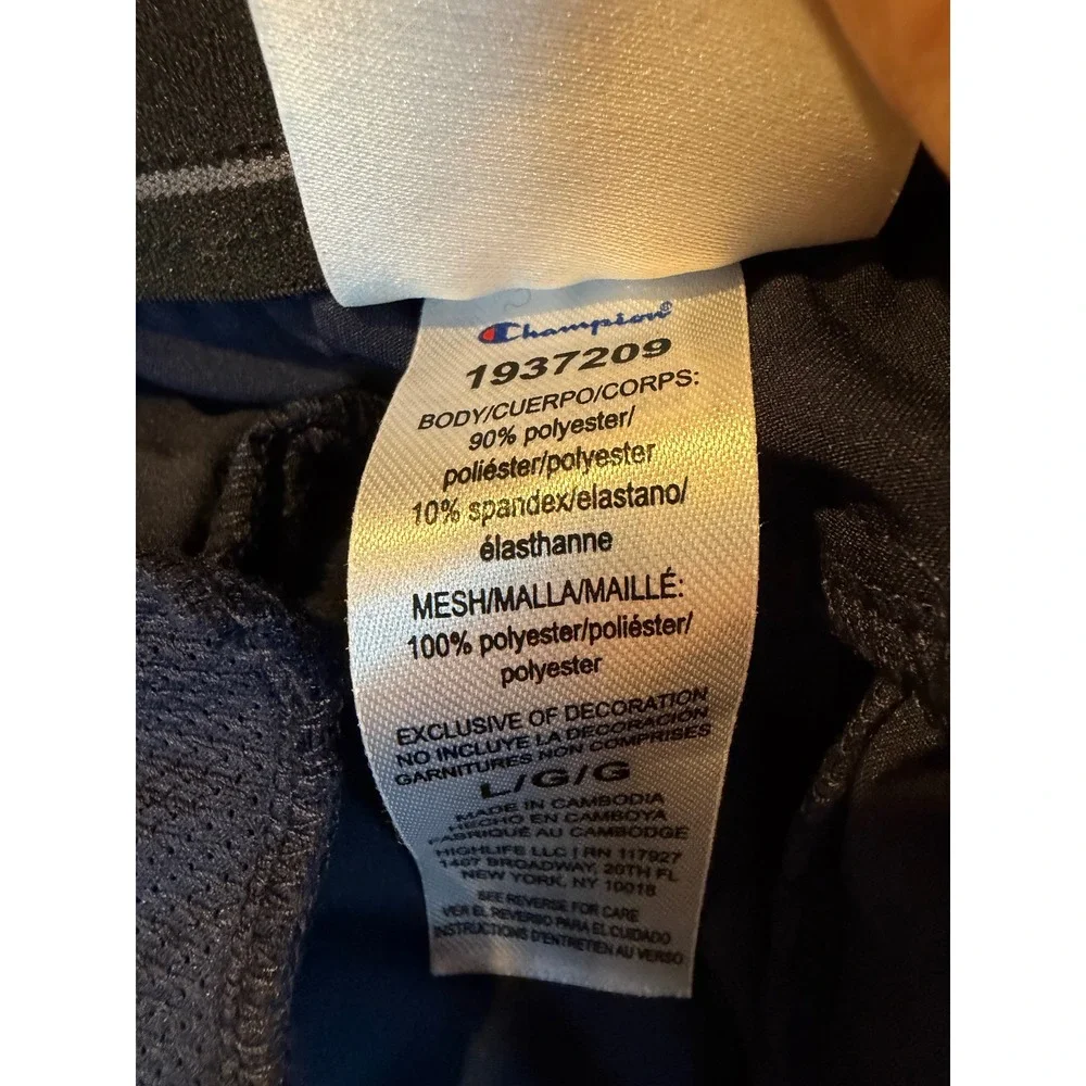 NWT Champion Mens Athletic Short Navy Blue Mesh Back Gym Training •L• Athleisure